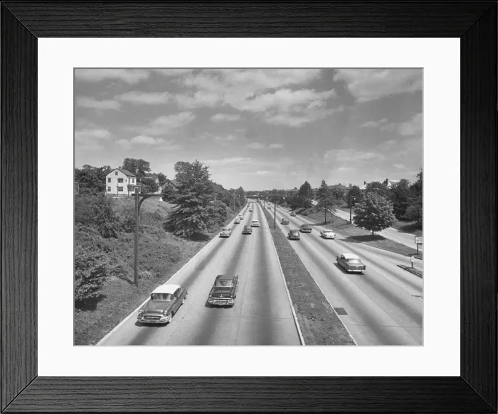 Framed Print : Elevated view of highway
