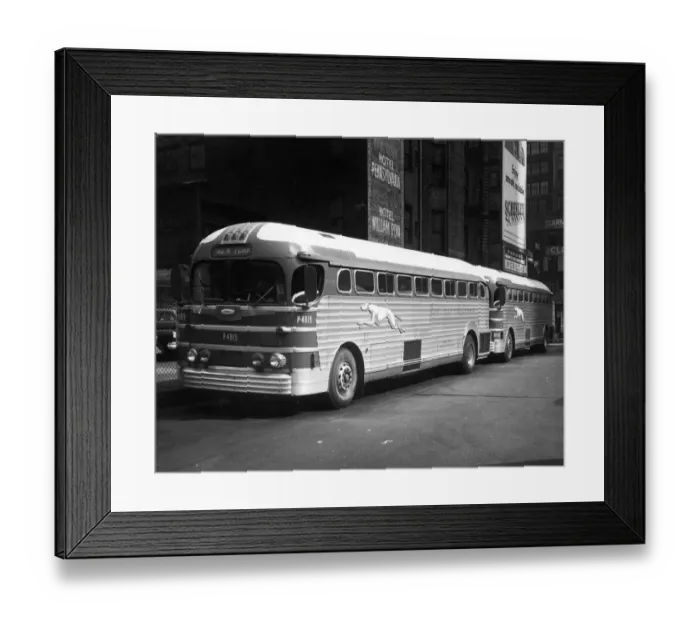 Framed Print : Greyhound buses in New York City Framed Print : Greyhound buses in New York City