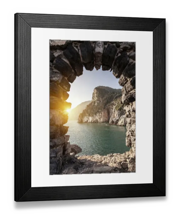 Framed Print : Sea viewed through arch, Portovenere, Cinque Terre, Liguria, Italy Framed Print : Sea viewed through arch, Portovenere, Cinque Terre, Liguria, Italy