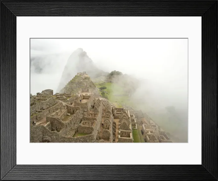 Framed Print : Early morning mist at Machu Pichu, Peru Framed Print : Early morning mist at Machu Pichu, Peru