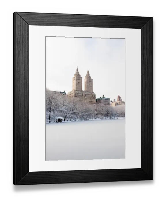 Framed Print : View of The San Remo building from Central Park lake in winter, Manhattan, New York City, USA Framed Print : View of The San Remo building from Central Park lake in winter, Manhattan, New York City, USA