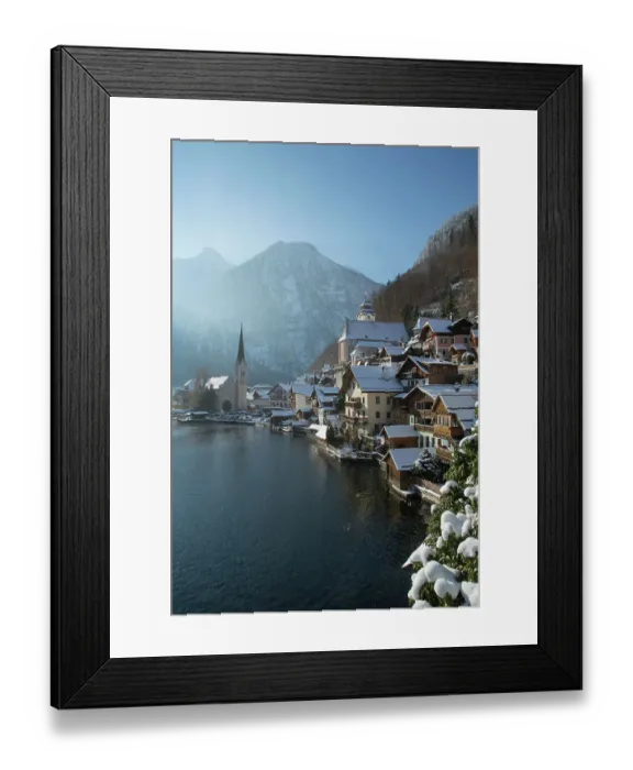 Framed Print : Lake and buildings in Halstatt, Austria Framed Print : Lake and buildings in Halstatt, Austria