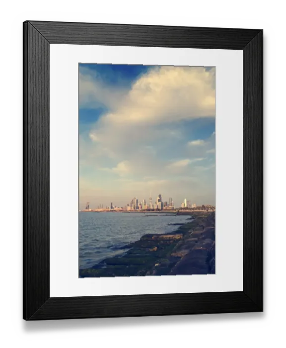Framed Print : Kuwait City skyline and water Framed Print : Kuwait City skyline and water