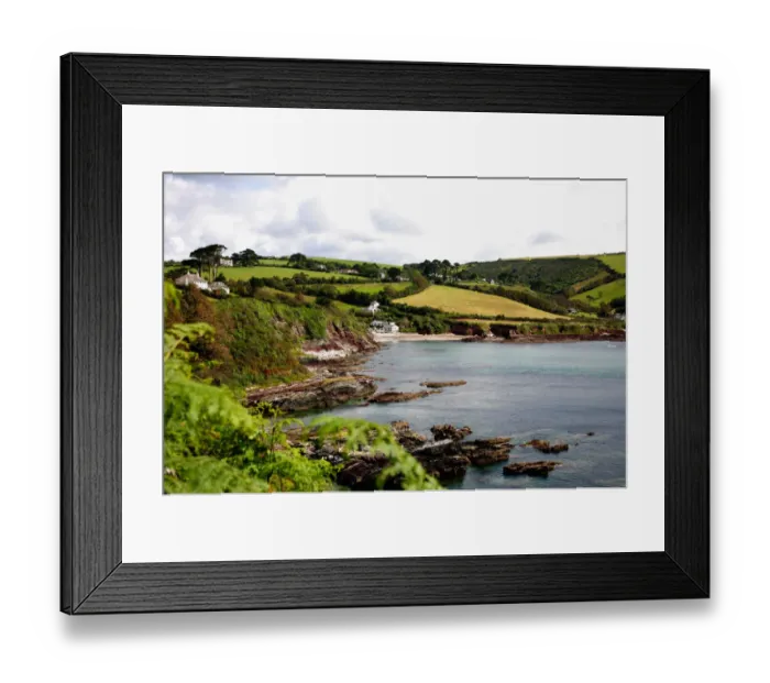 Framed Print : Bay in rural landscape