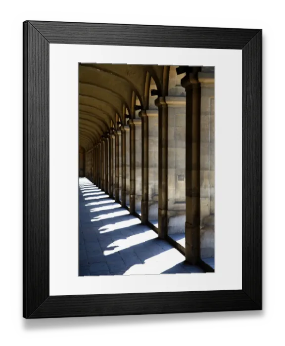Framed Print : Sun shining through colonnade Framed Print : Sun shining through colonnade