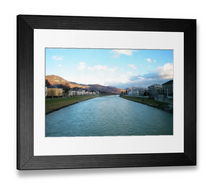 Framed Print : Urban river and rural landscape Framed Print : Urban river and rural landscape