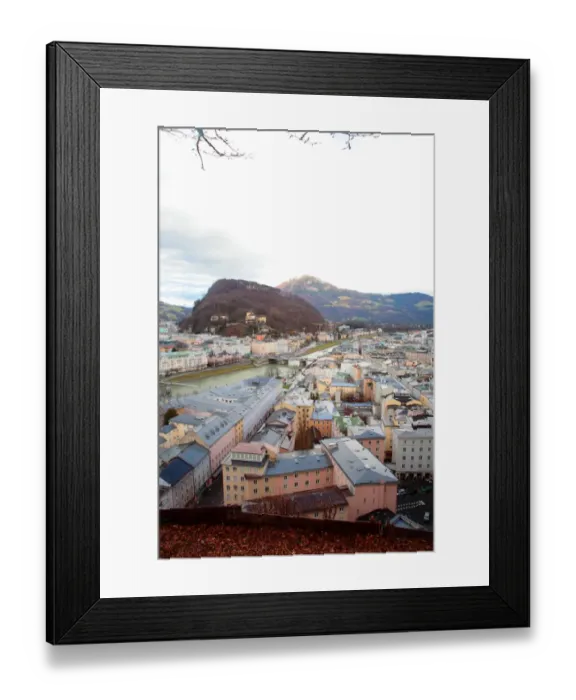 Framed Print : Salzburg rooftops and mountain range Framed Print : Salzburg rooftops and mountain range