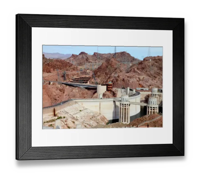 Framed Print : Hoover Damn in desert landscape Framed Print : Hoover Damn in desert landscape