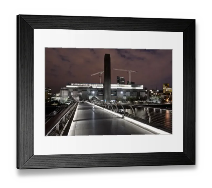 Framed Print : Millennium bridge and museum at night Framed Print : Millennium bridge and museum at night