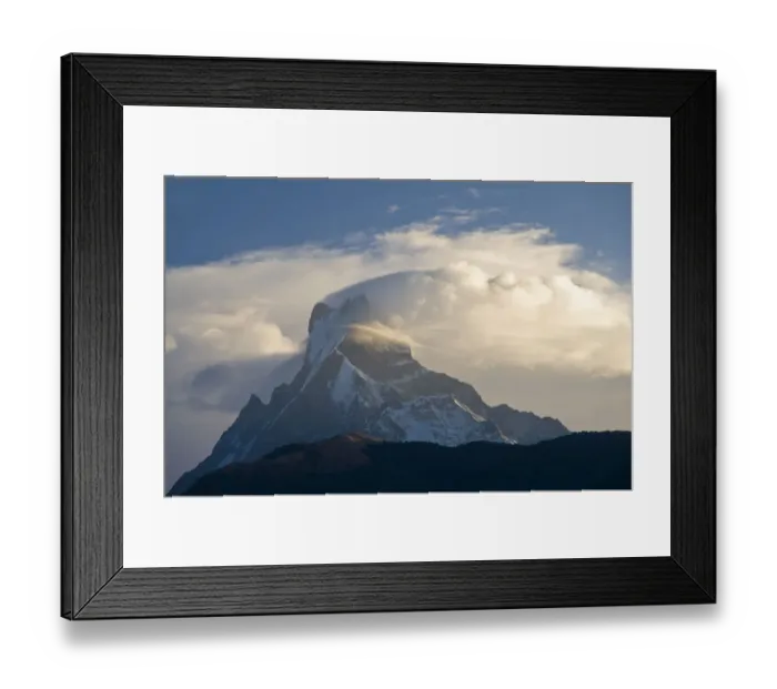 Framed Print : Snowy mountaintop and clouds Framed Print : Snowy mountaintop and clouds