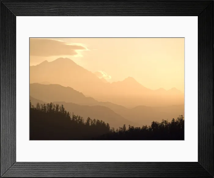 Framed Print : Sunset over rural mountain valley Framed Print : Sunset over rural mountain valley