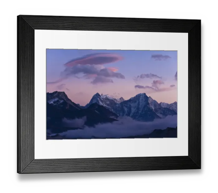 Framed Print : Snowy mountaintops and clouds Framed Print : Snowy mountaintops and clouds