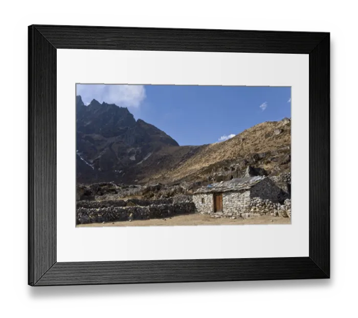 Framed Print : Stone house in dusty mountain valley Framed Print : Stone house in dusty mountain valley