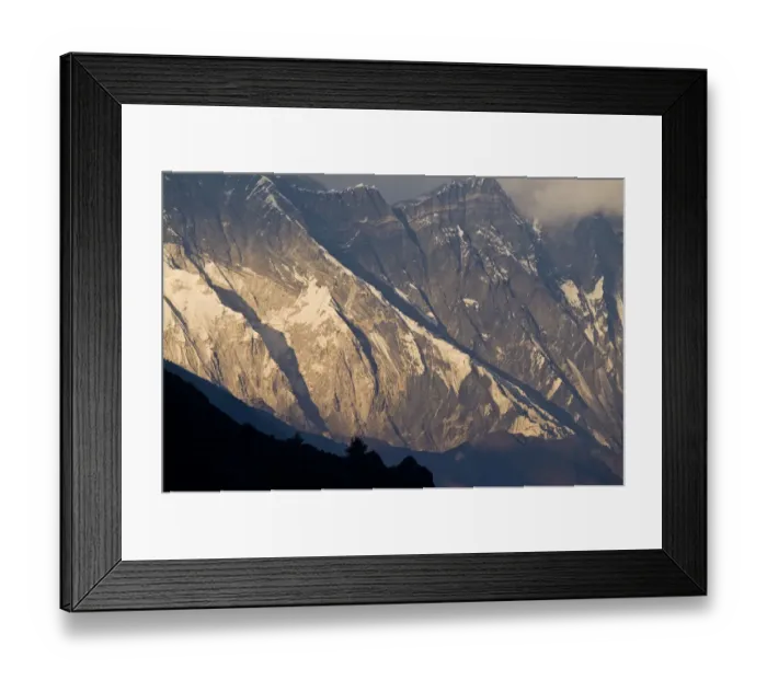 Framed Print : Snowy mountains in rural landscape Framed Print : Snowy mountains in rural landscape