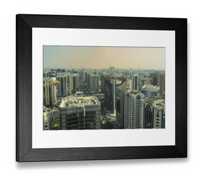 Framed Print : Aerial view of Abu Dhabi skyline