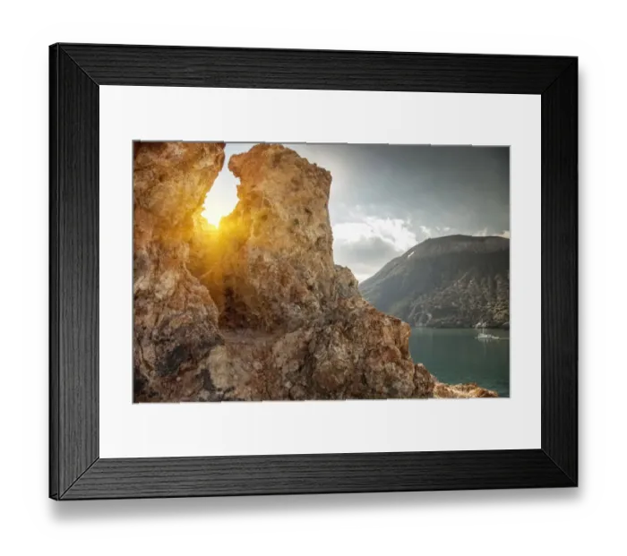 Framed Print : Rock formations overlooking ocean Framed Print : Rock formations overlooking ocean