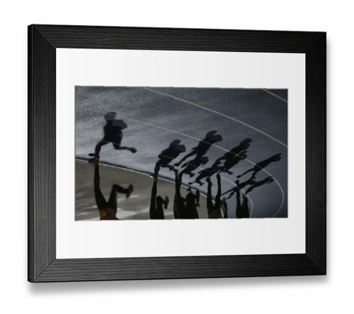 Framed Print : Shadows of a group of runners Framed Print : Shadows of a group of runners