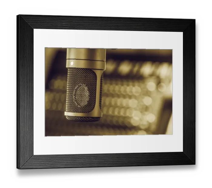 Framed Print : Close up of microphone Framed Print : Close up of microphone