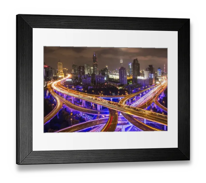 Framed Print : City night landscape in Shanghai Framed Print : City night landscape in Shanghai