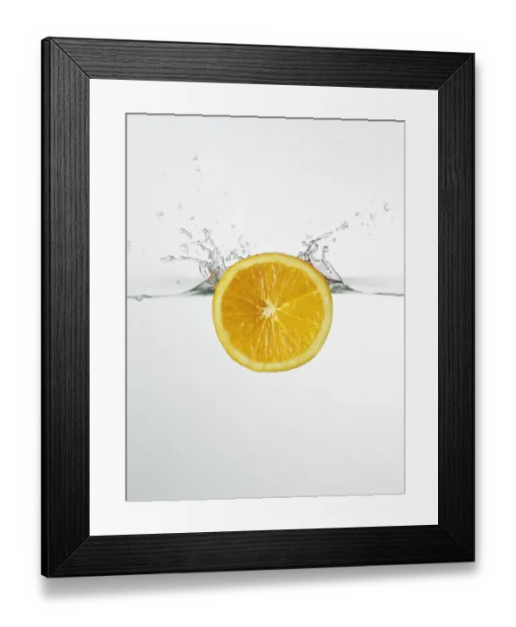 Framed Print : water and orange slice Framed Print : water and orange slice