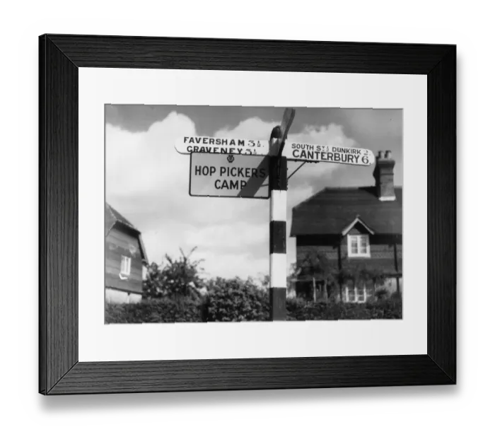 Framed Print : Hop Picker Sign Framed Print : Hop Picker Sign