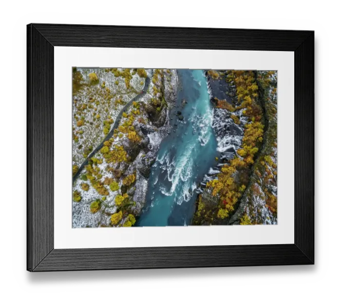 Framed Print : Hraunfossar, waterfall, Iceland Framed Print : Hraunfossar, waterfall, Iceland