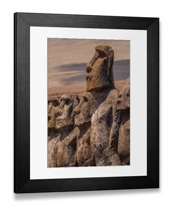 Framed Print : Easter Island Statues, Rano Raraku quarry Framed Print : Easter Island Statues, Rano Raraku quarry