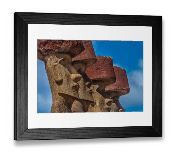 Framed Print : Row of moai statues on Easter Island Framed Print : Row of moai statues on Easter Island