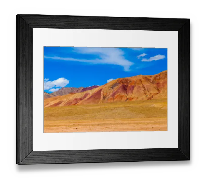 Framed Print : Moorland and Qilian mountain range / Qinghai-Tibet Platea, China Framed Print : Moorland and Qilian mountain range / Qinghai-Tibet Platea, China