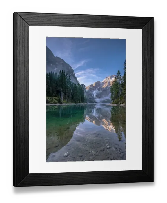 Framed Print : Lake Braies Dolomite Alps Italy Framed Print : Lake Braies Dolomite Alps Italy