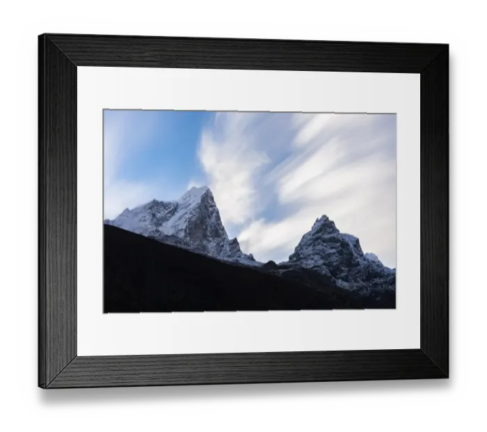 Framed Print : Top of Himalayan mountain range with cloudy movement Framed Print : Top of Himalayan mountain range with cloudy movement