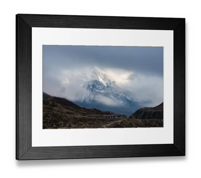 Framed Print : Top of himalayan mountain range with sunrise Framed Print : Top of himalayan mountain range with sunrise