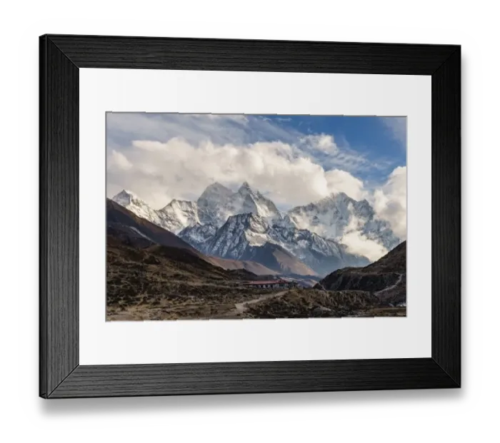 Framed Print : Top of himalayan mountain range with sunrise