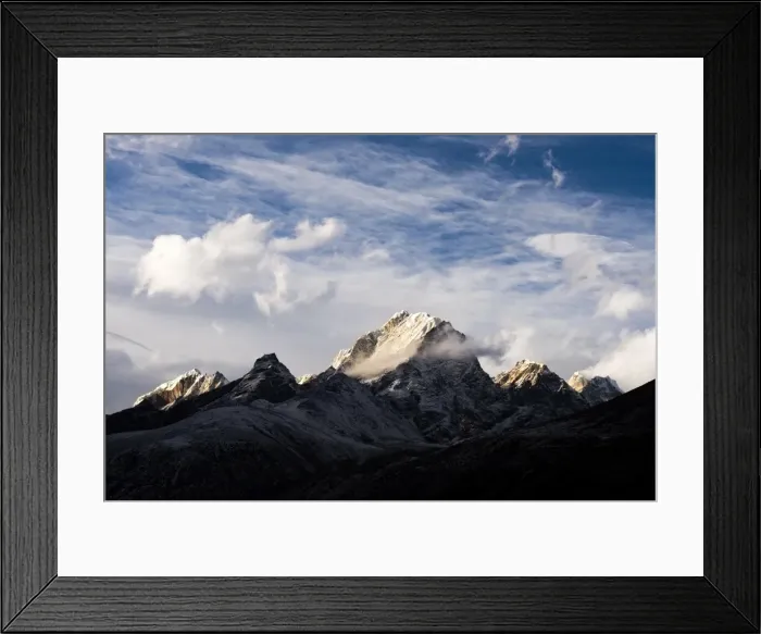 Framed Print : Top of himalayan mountain range with sunrise Framed Print : Top of himalayan mountain range with sunrise