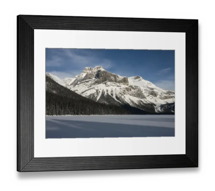 Framed Print : Snow on the rugged Canadian Rocky Mountains and a snow covered field, Yoho National Park Framed Print : Snow on the rugged Canadian Rocky Mountains and a snow covered field, Yoho National Park