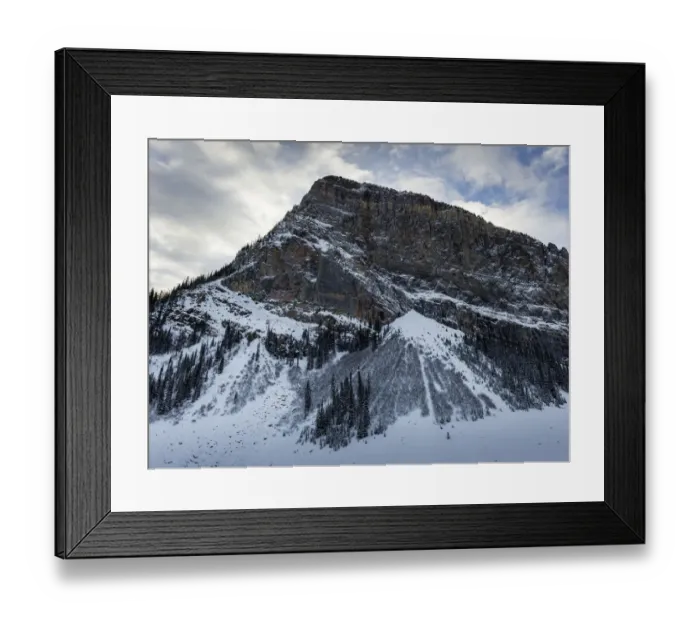 Framed Print : Rugged mountain with snow in winter Framed Print : Rugged mountain with snow in winter