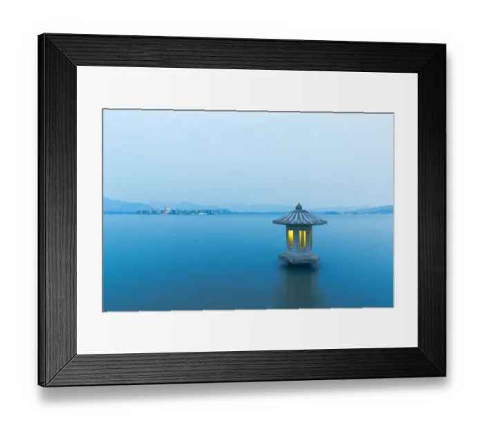 Framed Print : A illuminated stone lantern on the West Lake, Hangzhou, China Framed Print : A illuminated stone lantern on the West Lake, Hangzhou, China