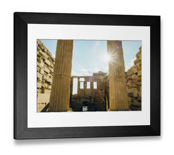 Framed Print : Sun Flare Through Parthenon Stone Columns Framed Print : Sun Flare Through Parthenon Stone Columns