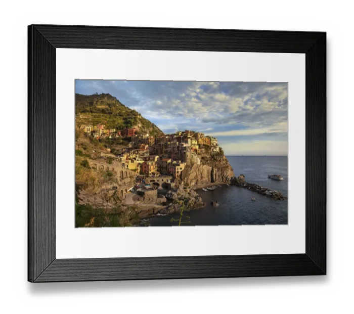 Framed Print : Golden Sunset Over Manarola, Cinque Terre, Italy Framed Print : Golden Sunset Over Manarola, Cinque Terre, Italy