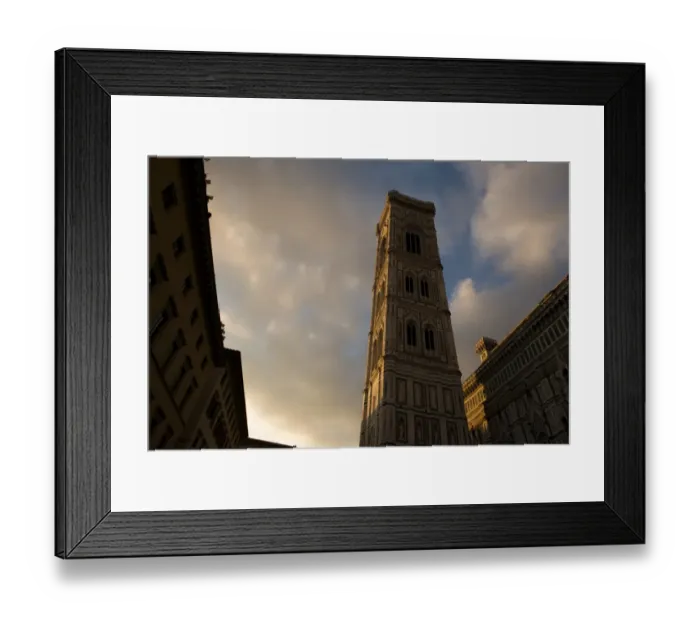 Framed Print : Giottos bell tower at Duomo Santa Maria Del Fiore during sunset Framed Print : Giottos bell tower at Duomo Santa Maria Del Fiore during sunset