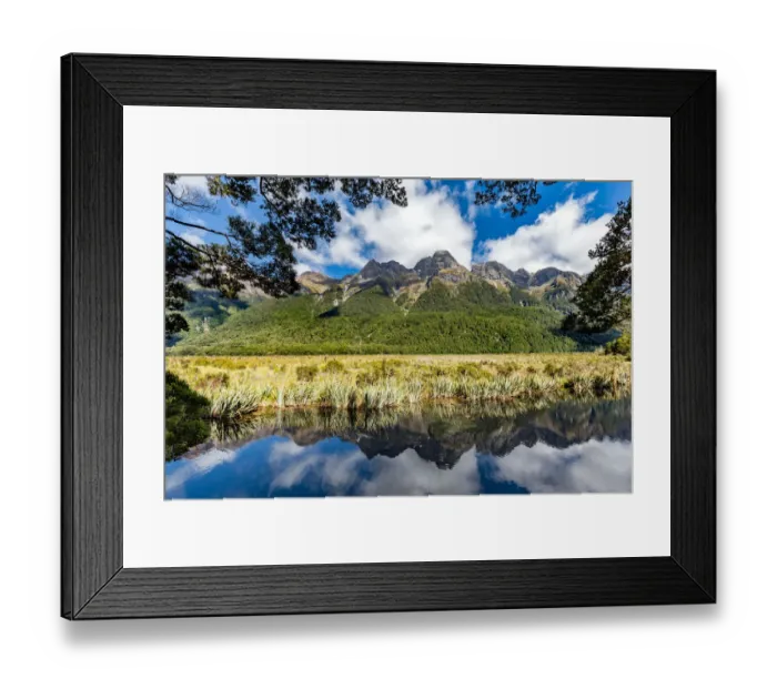 Framed Print : Fiordland National Park - The Mirror Lake Framed Print : Fiordland National Park - The Mirror Lake