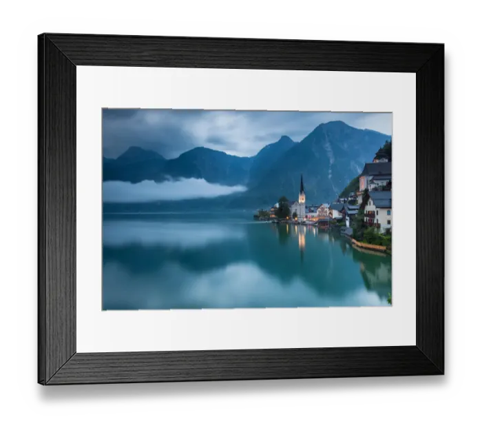 Framed Print : Beautiful View of Hallstatt in the Cloudy Evening Framed Print : Beautiful View of Hallstatt in the Cloudy Evening