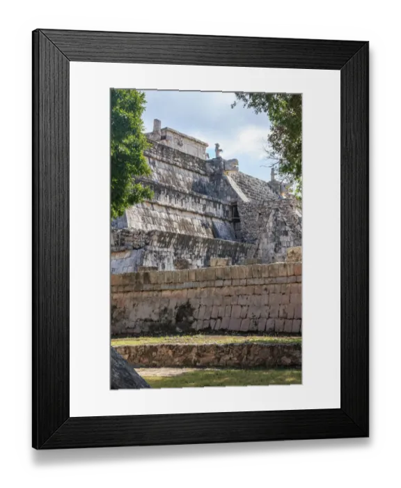 Framed Print : Temple of the Warriors (pyramid and columns), Chichen Itza, Mexico