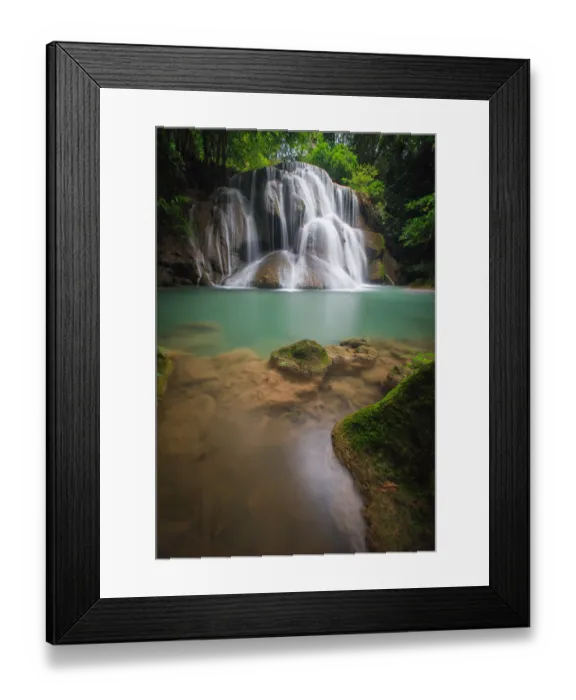Framed Print : Erawan Falls, Kanchanaburi, Thailand, Southeast As Framed Print : Erawan Falls, Kanchanaburi, Thailand, Southeast As