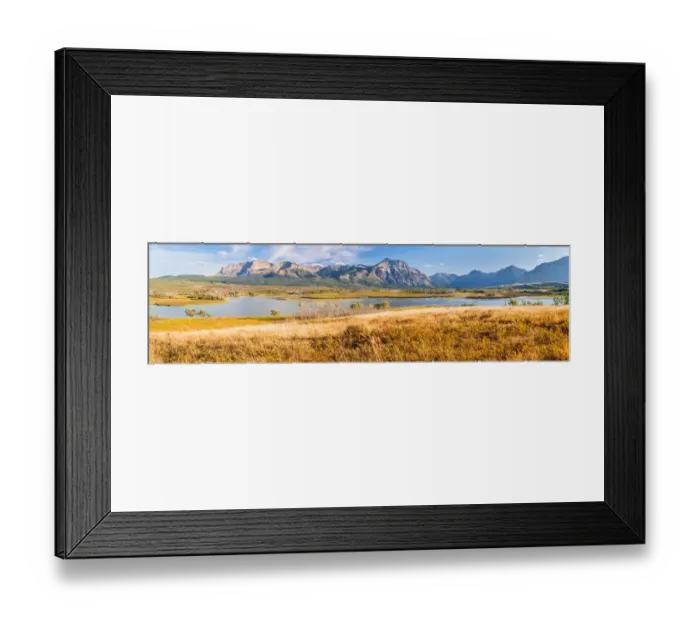 Framed Print : Large Panorama of Maskinonge Lake at Waterton Lakes Canada Framed Print : Large Panorama of Maskinonge Lake at Waterton Lakes Canada
