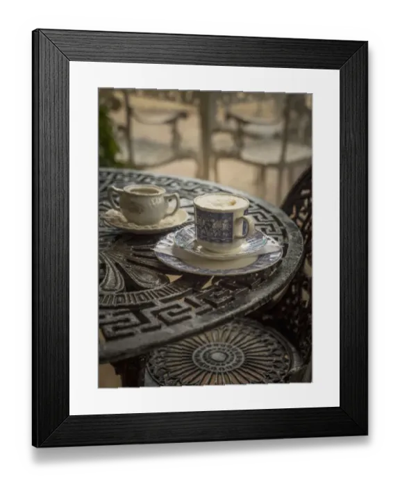 Framed Print : Ancient porcelain tableware in a cuban restaurant Framed Print : Ancient porcelain tableware in a cuban restaurant