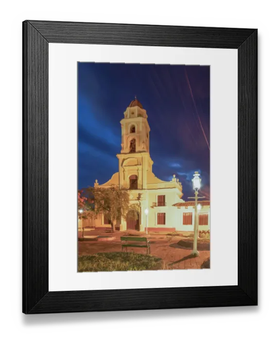 Framed Print : Colonial church at night Framed Print : Colonial church at night