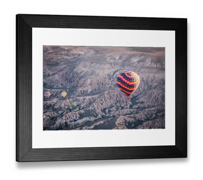 Framed Print : Hot air ballooning in the sunrise in Cappadocia Framed Print : Hot air ballooning in the sunrise in Cappadocia
