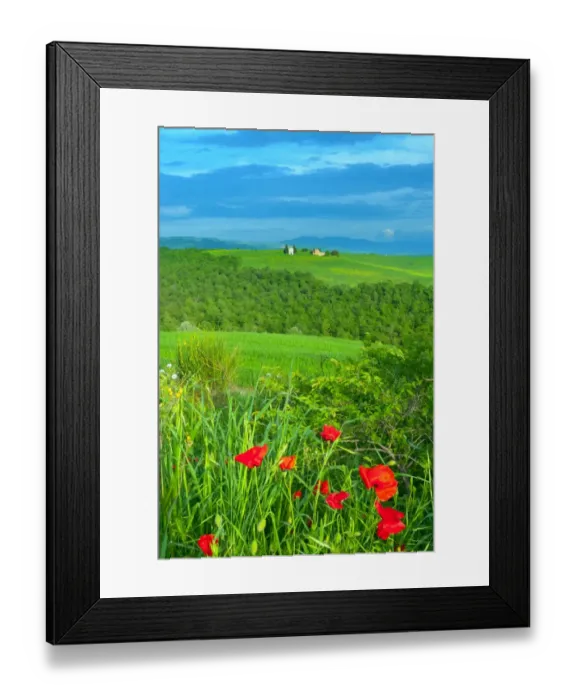 Framed Print : Tuscan landscape with the Capella di Vitaleta Framed Print : Tuscan landscape with the Capella di Vitaleta