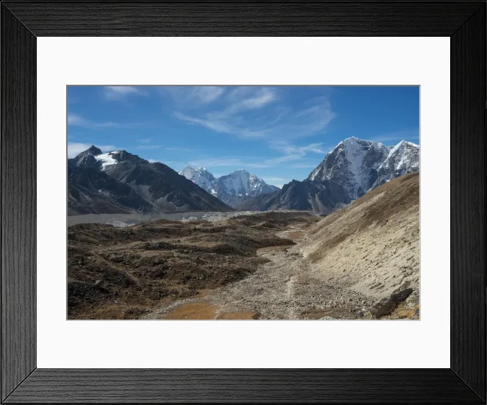 Framed Print : Trekking trail between Lobuche and Gorakshep village Framed Print : Trekking trail between Lobuche and Gorakshep village